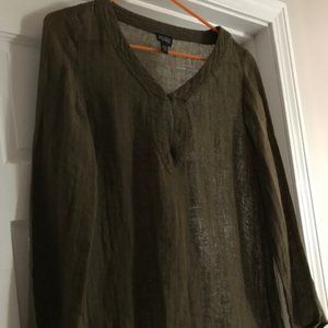 eileen fisher, 100% Linen; tunic, long sleeve, X-small